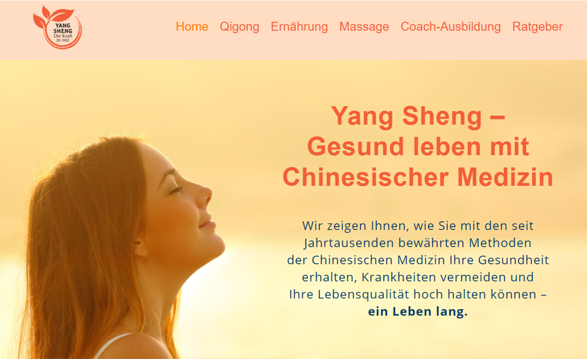 Webseite "Yang Sheng - Gesund leben mit Chinesischer Medizin"